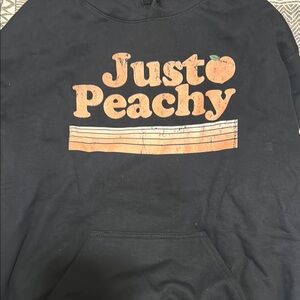 Just Peachy Black Hoodie